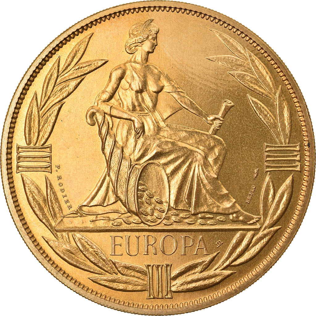 Francia, medaglia, Ecu Europa, Europe Assise, 1981, Rodier, FDC, Bronzo dorato