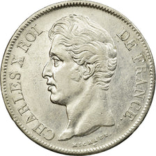 Coin, France, Charles X, 5 Francs, 1828, Toulouse, AU(50-53), Silver