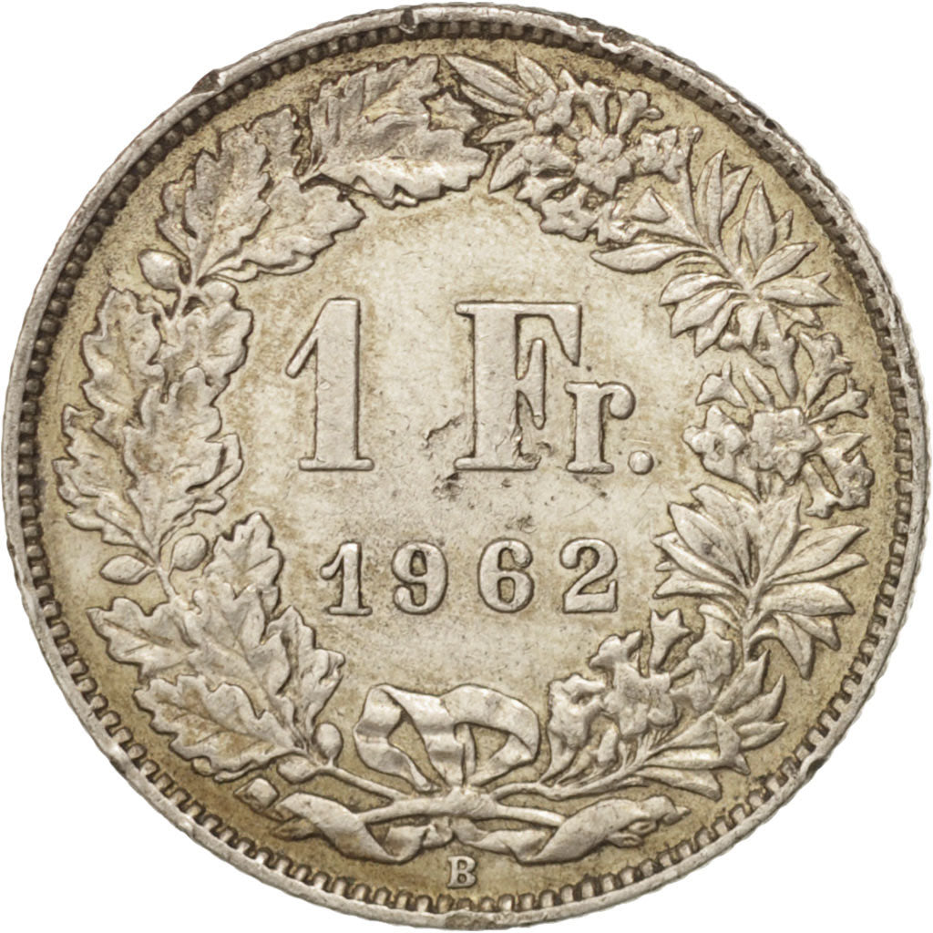 Coin, Switzerland, Franc, 1962, Bern, AU(55-58), Silver, KM:24