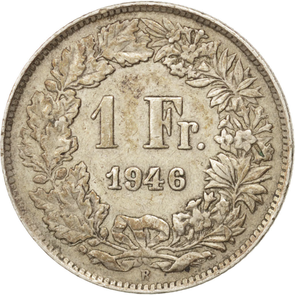 Coin, Switzerland, Franc, 1946, Bern, EF(40-45), Silver, KM:24