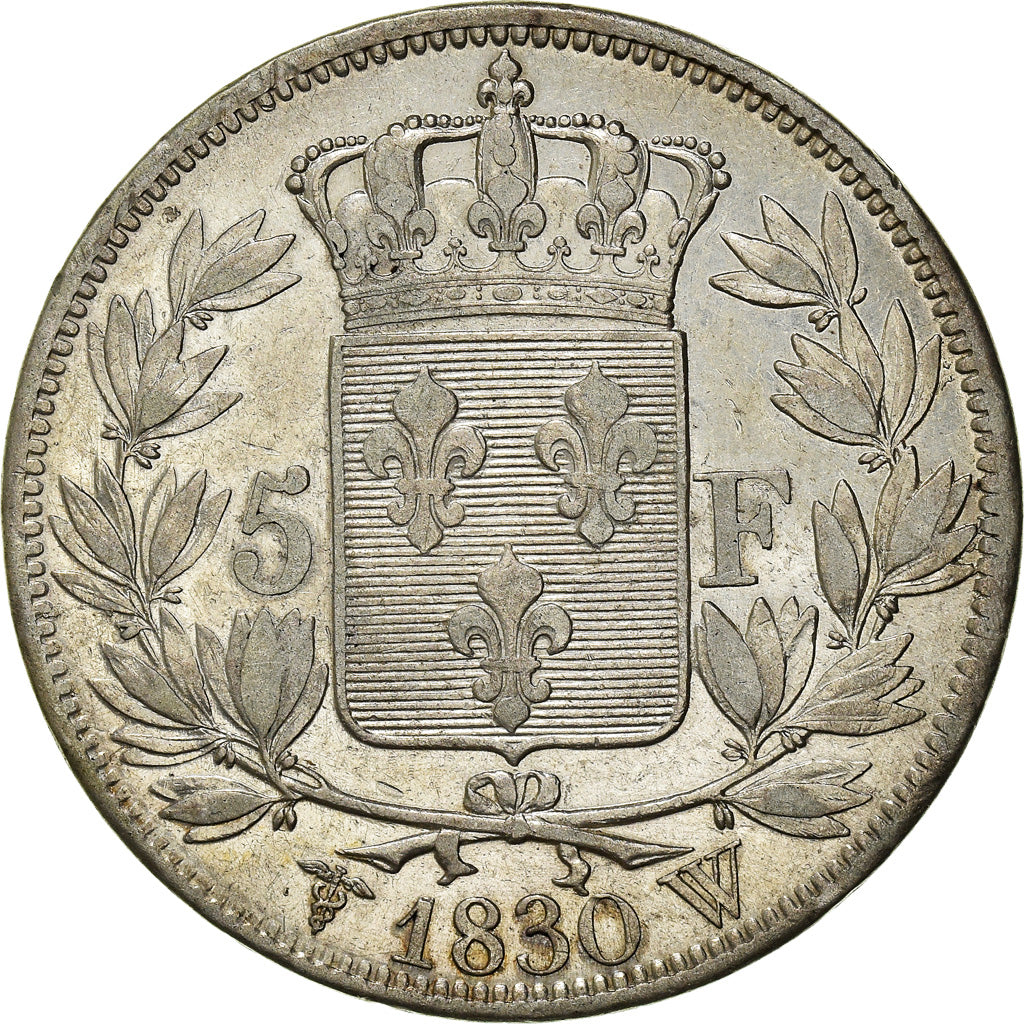 Coin, France, Charles X, 5 Francs, 1830, Lille, EF(40-45), Silver, Gadoury:644