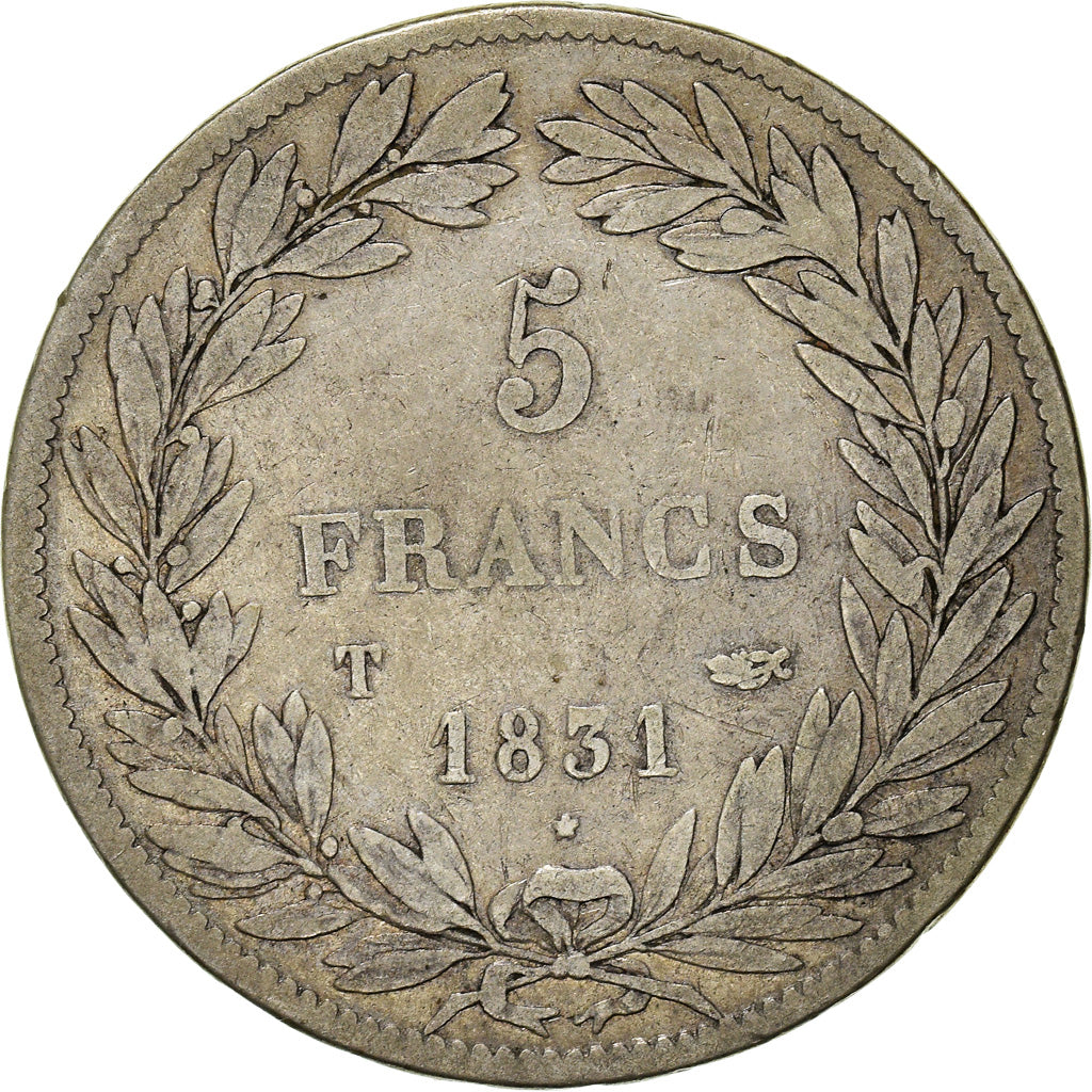 Coin, France, Louis-Philippe, 5 Francs, 1831, Nantes, VF(30-35), Silver