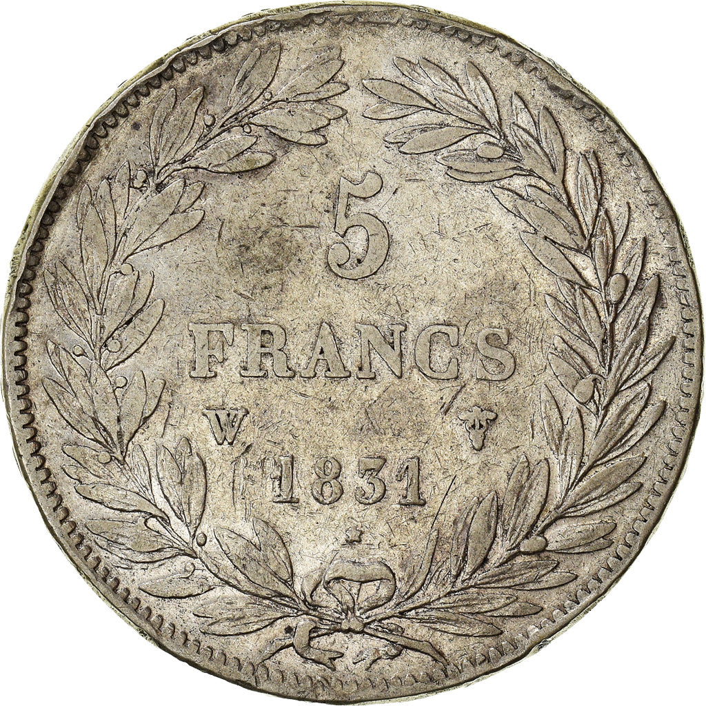 Coin, France, Louis-Philippe, 5 Francs, 1831, Lille, VF(30-35), Silver