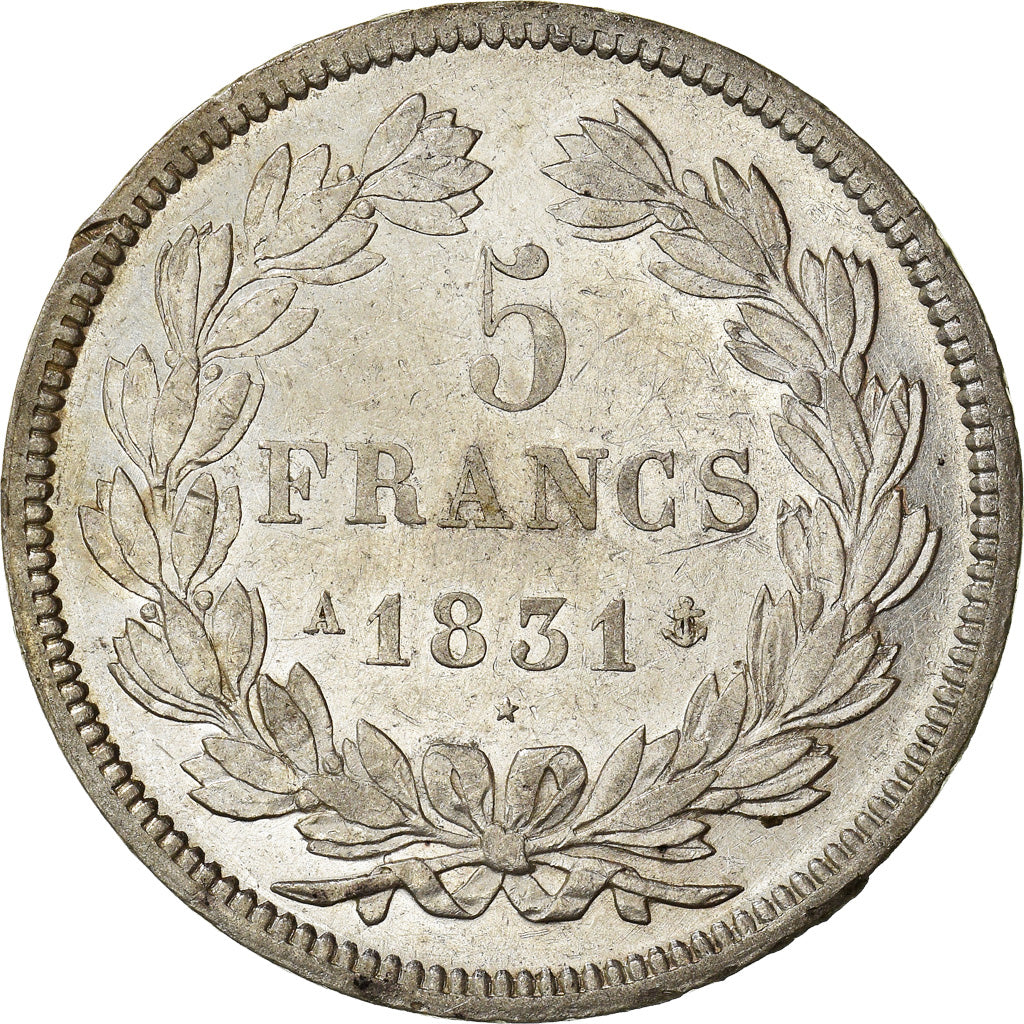 Coin, France, Louis-Philippe, 5 Francs, 1831, Paris, EF(40-45), Silver