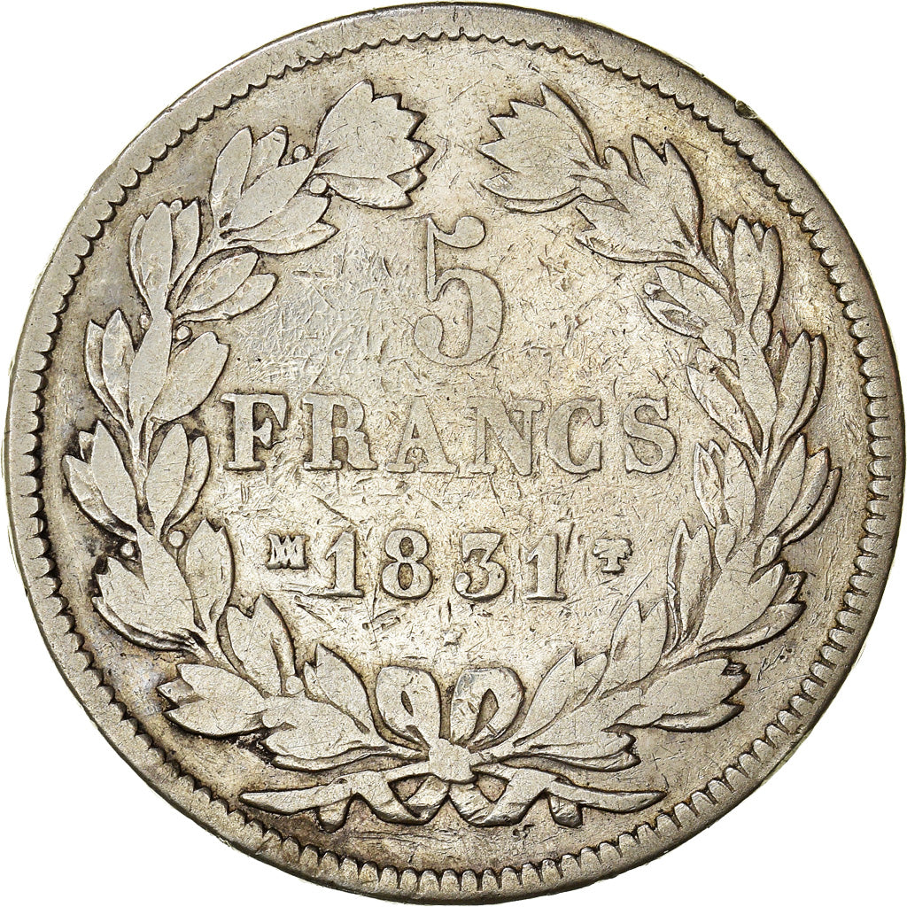 Münze, Frankreich, Louis-Philippe, 5 Francs, 1831, Marseille, S, Silber