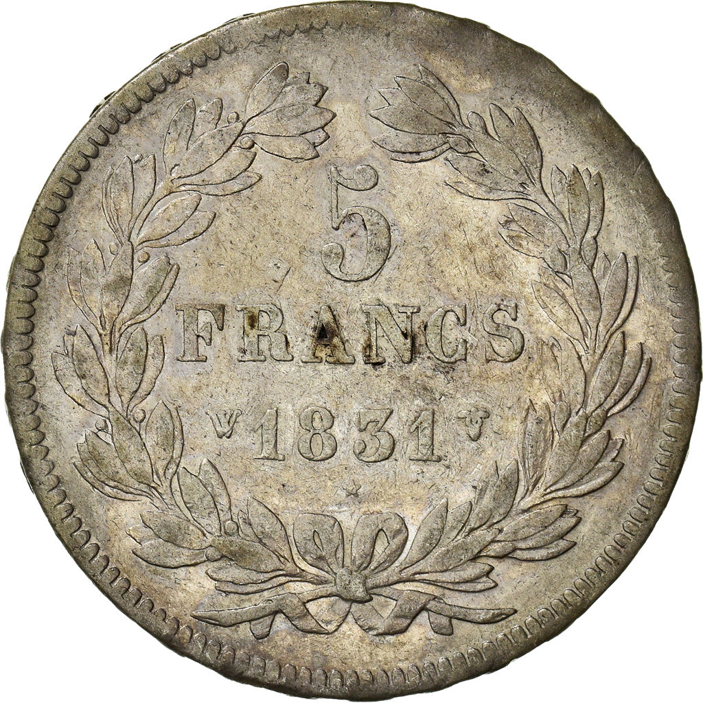 Coin, France, Louis-Philippe, 5 Francs, 1831, Lille, EF(40-45), Silver
