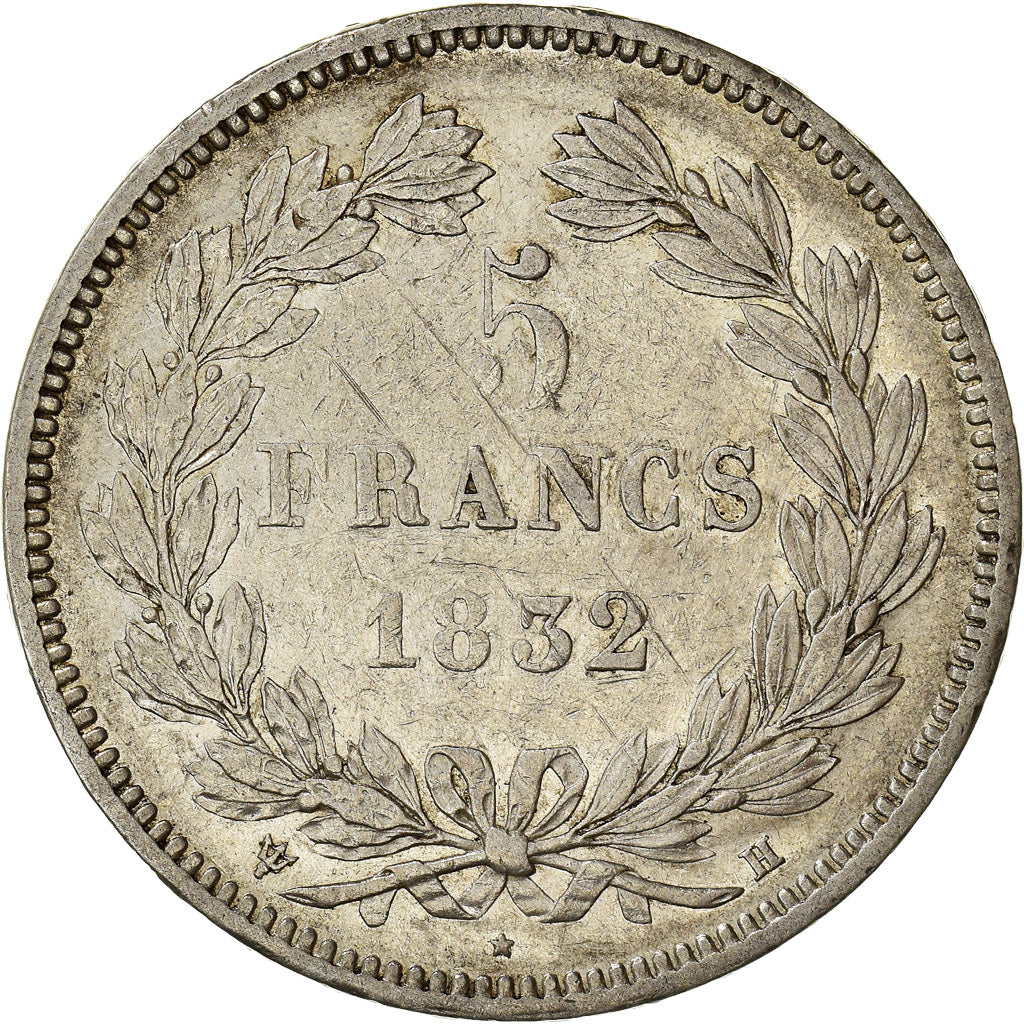 Moneta, Francja, Louis-Philippe, 5 Francs, 1832, La Rochelle, AU(50-53), Srebro