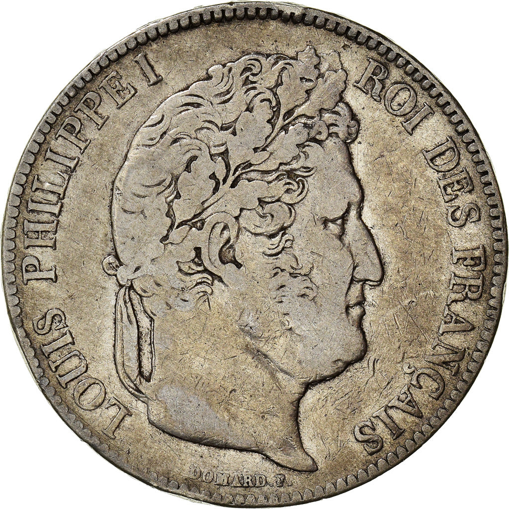 Münze, Frankreich, Louis-Philippe, 5 Francs, 1837, Strasbourg, S+, Silber