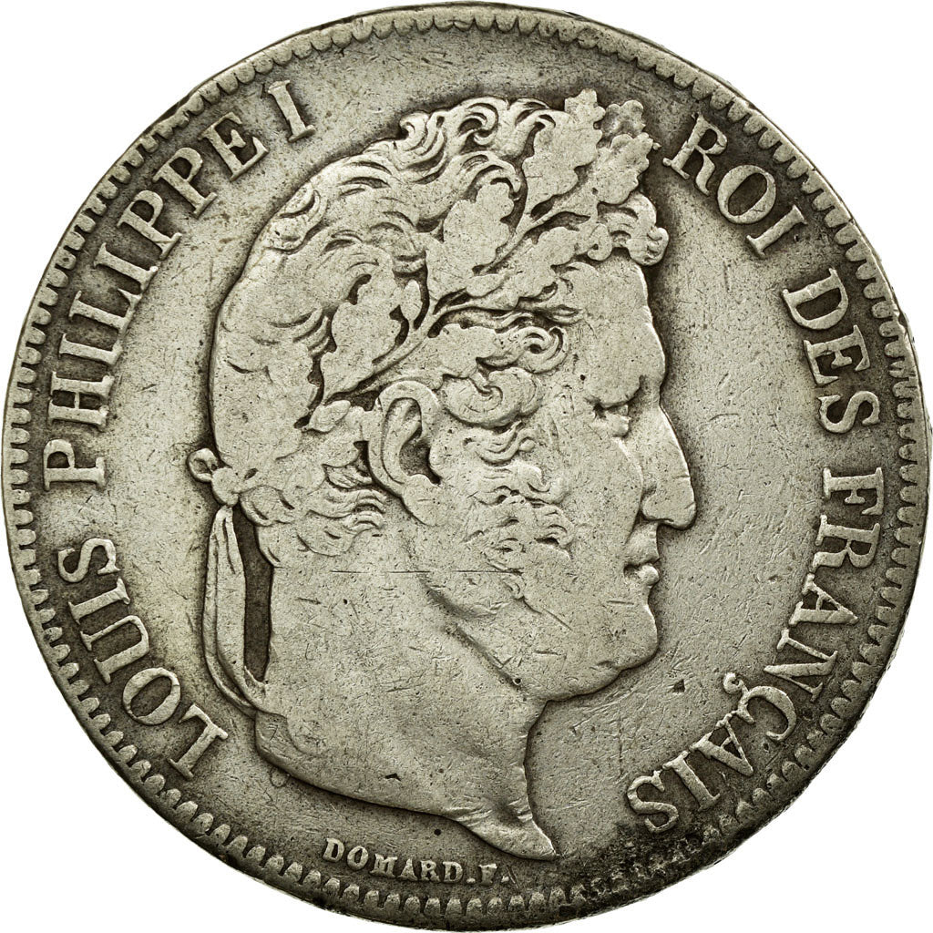 Coin, France, Louis-Philippe, 5 Francs, 1837, Bordeaux, VF(30-35), Silver