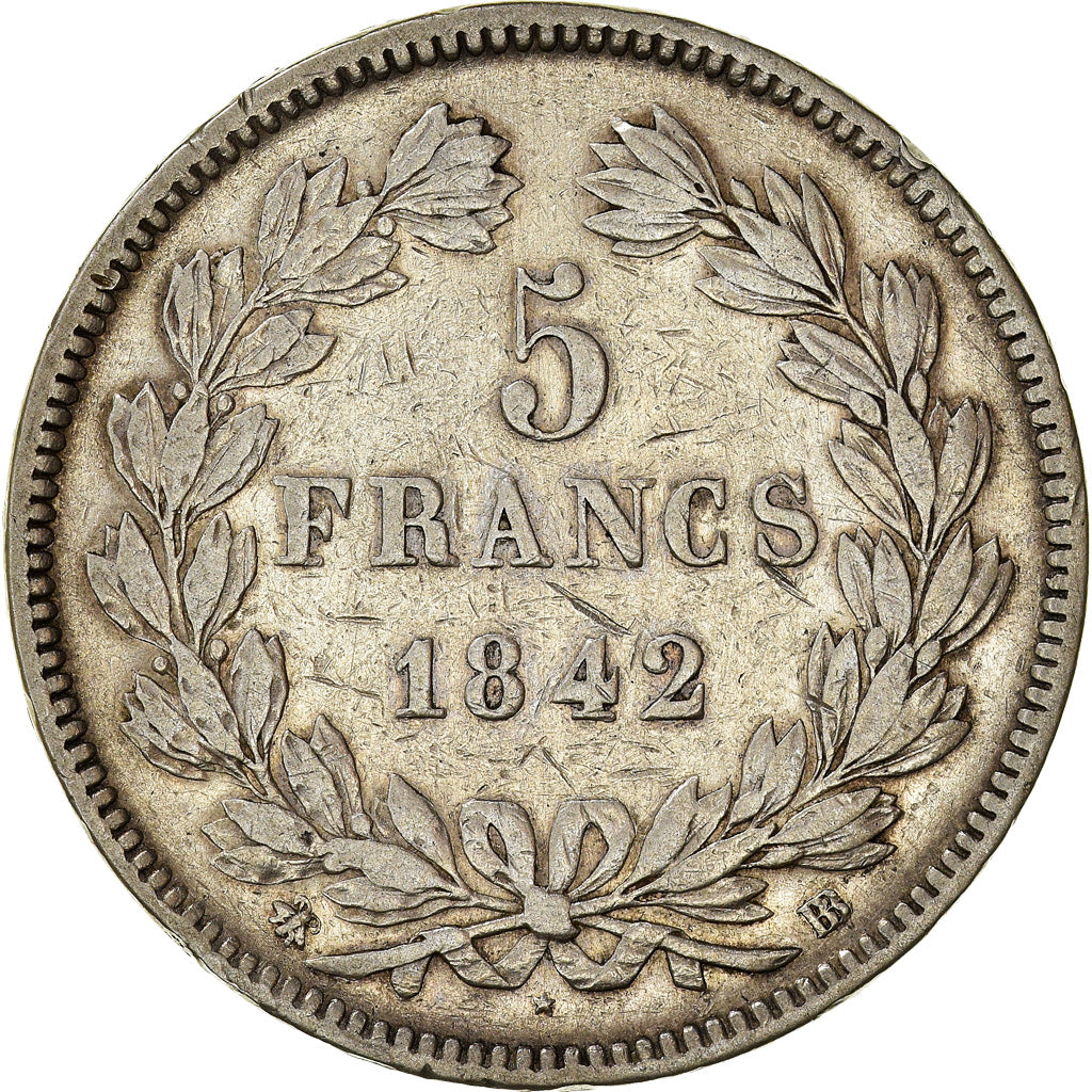 Monnaie, France, Louis-Philippe, 5 Francs, 1842, Strasbourg, TB+, Argent