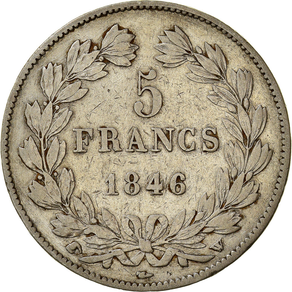 Coin, France, Louis-Philippe, 5 Francs, 1846, Lille, VF(30-35), Silver