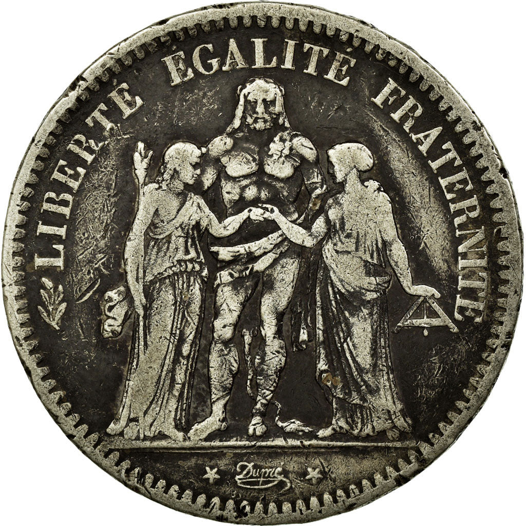 Coin, France, Hercule, 5 Francs, 1848, Bordeaux, VF(20-25), Silver, KM:756.4