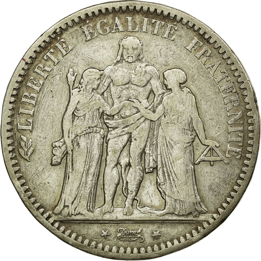Coin, France, Hercule, 5 Francs, 1849, Bordeaux, VF(30-35), Silver, KM:756.4
