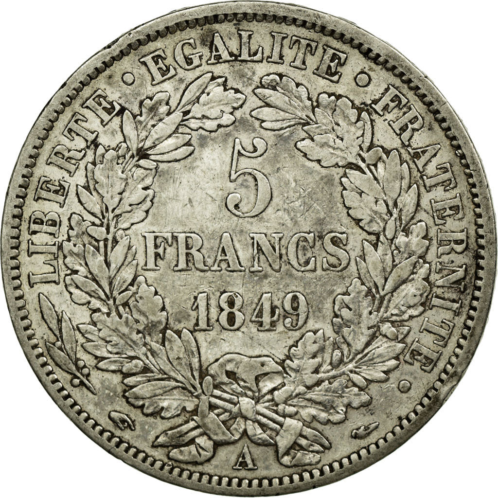 Monnaie, France, Cérès, 5 Francs, 1849, Paris, TTB, Argent, KM:761.1