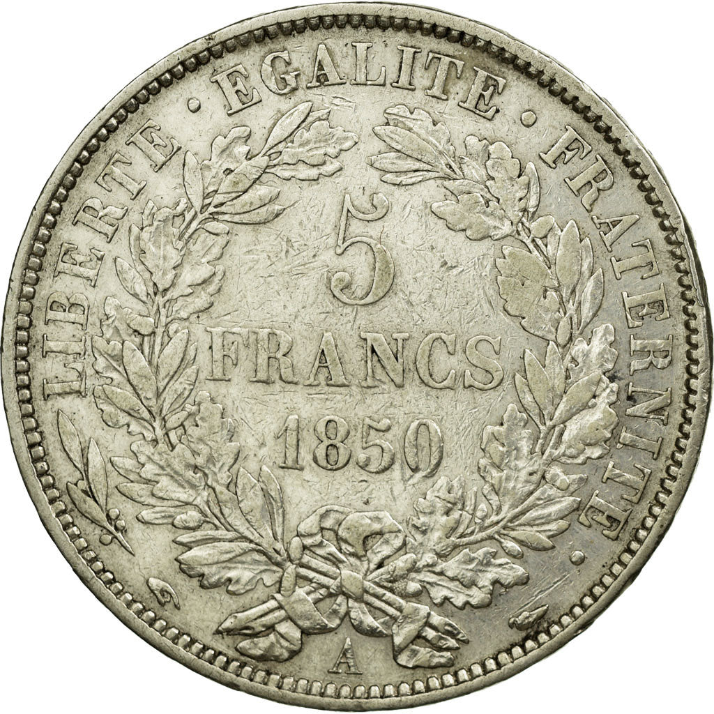 Monnaie, France, Cérès, 5 Francs, 1850, Paris, TTB, Argent, KM:761.1