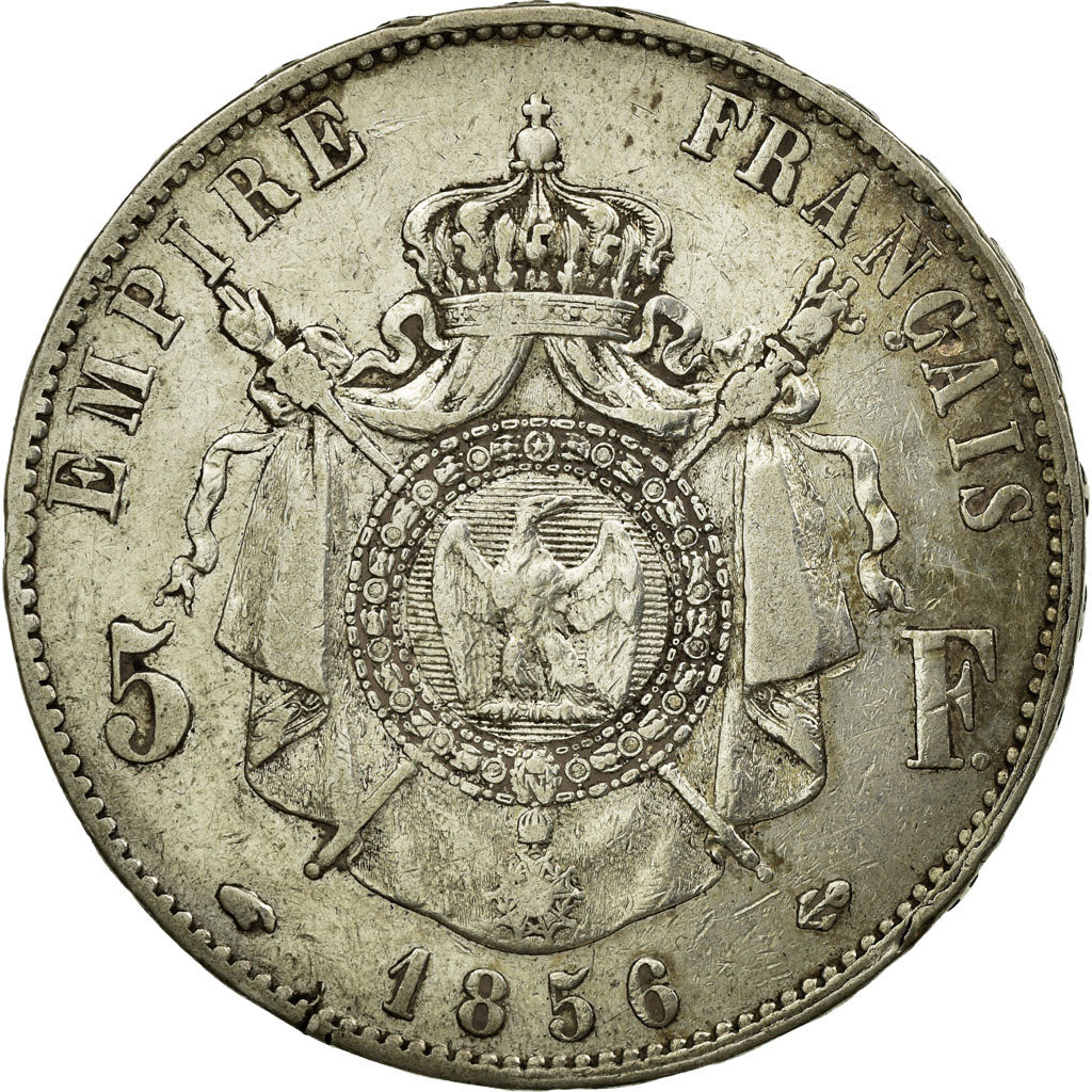 Moneta, Francia, Napoleon III, Napoléon III, 5 Francs, 1856, Paris, MB+