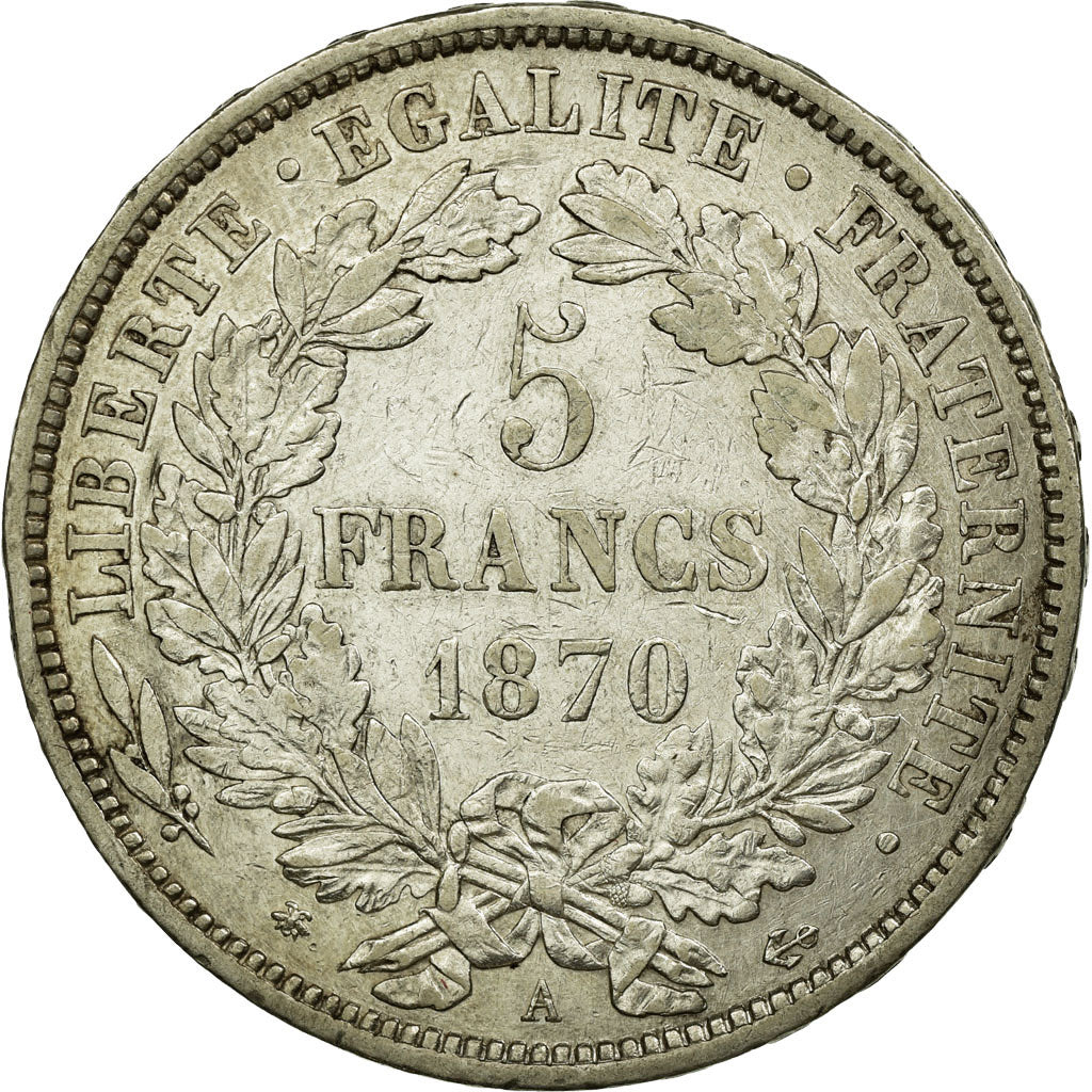 Monnaie, France, Cérès, 5 Francs, 1870, Paris, TTB, Argent, KM:819