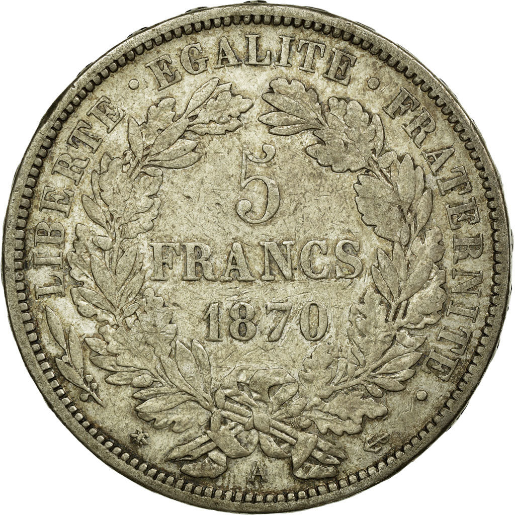 Monnaie, France, Cérès, 5 Francs, 1870, Paris, TTB, Argent, KM:819