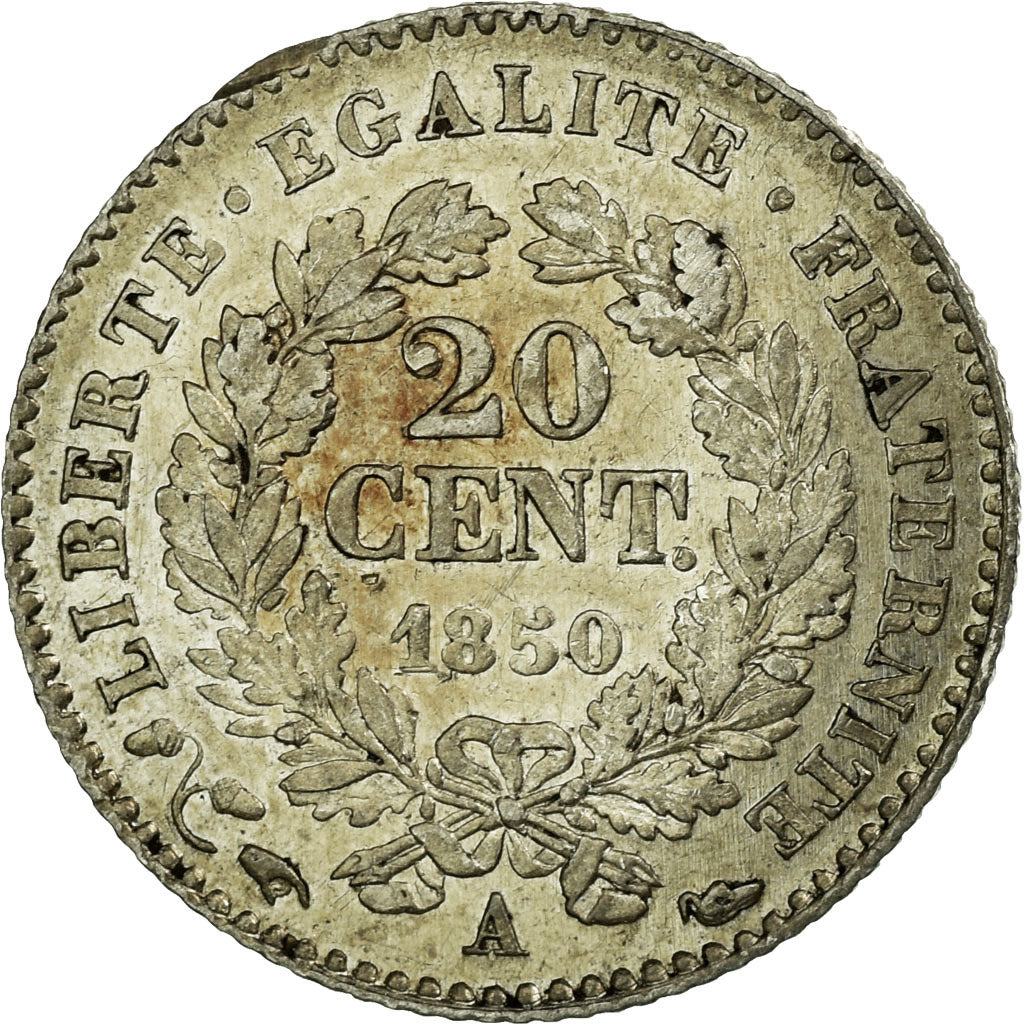 Monnaie, France, Cérès, 20 Centimes, 1850, Paris, TTB+, Argent, KM:758.1