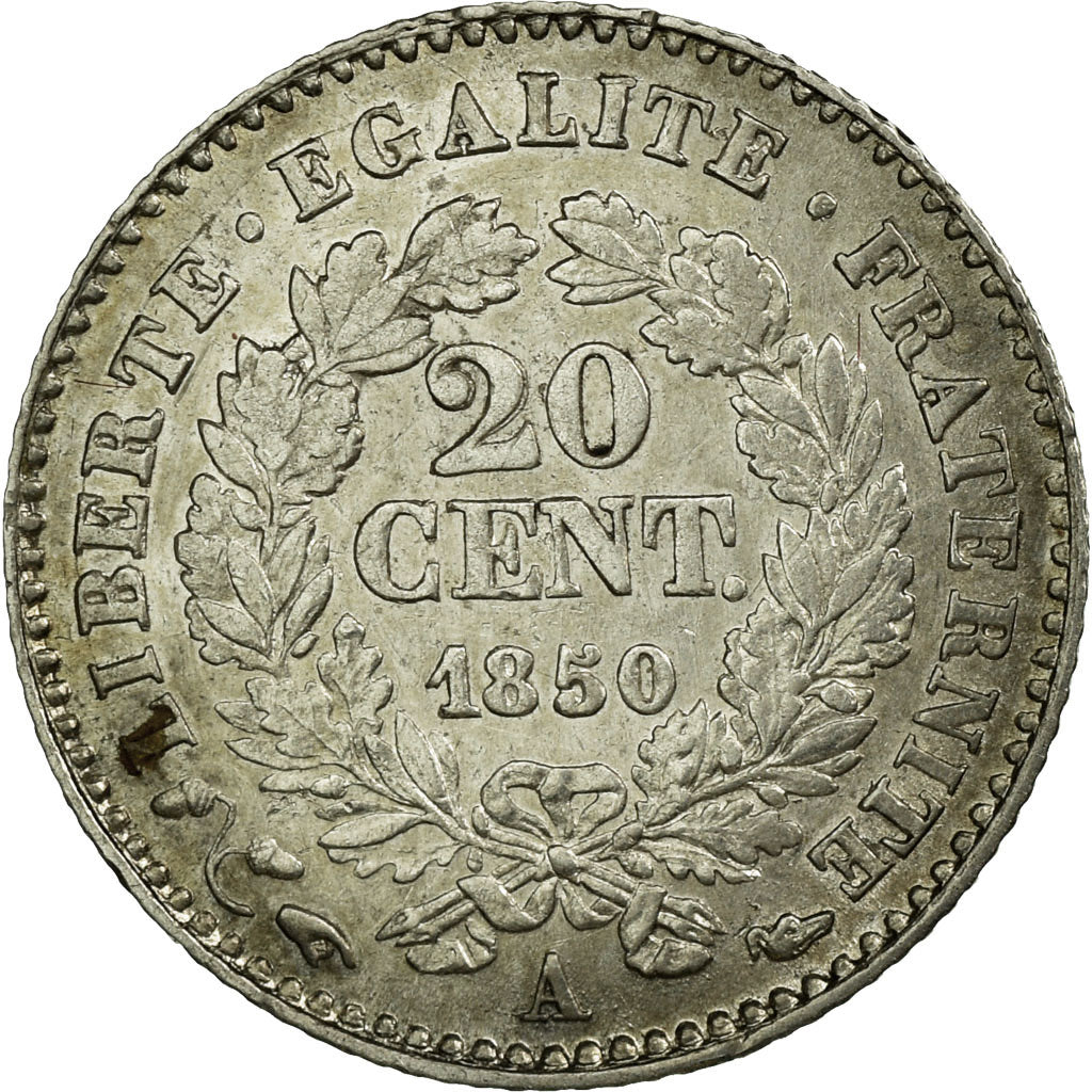 Monnaie, France, Cérès, 20 Centimes, 1850, Paris, TTB+, Argent, KM:758.1