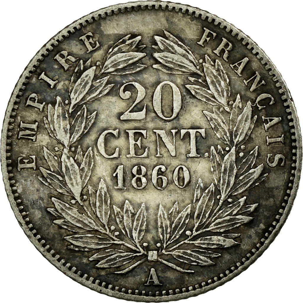 Coin, France, Napoleon III, Napoléon III, 20 Centimes, 1860, Paris, EF(40-45)