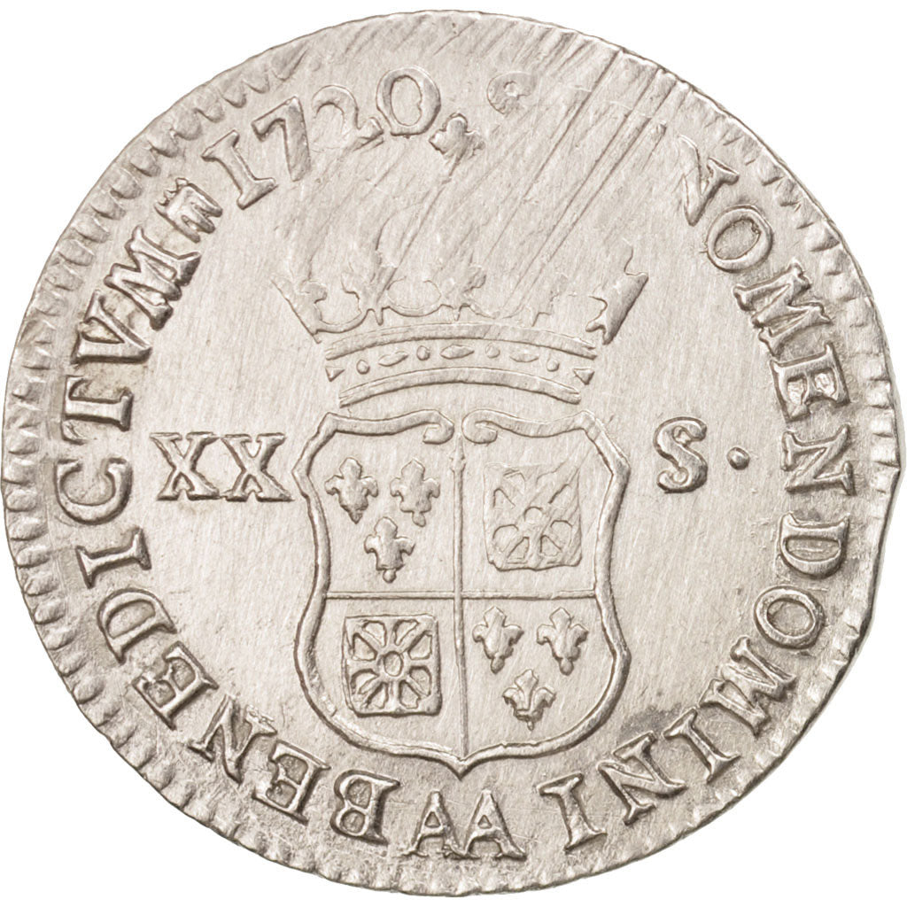 Moneta, Francja, Louis XV, 1/6 Écu (XX – S) de France-Navarre, 20 Sols, 1/6