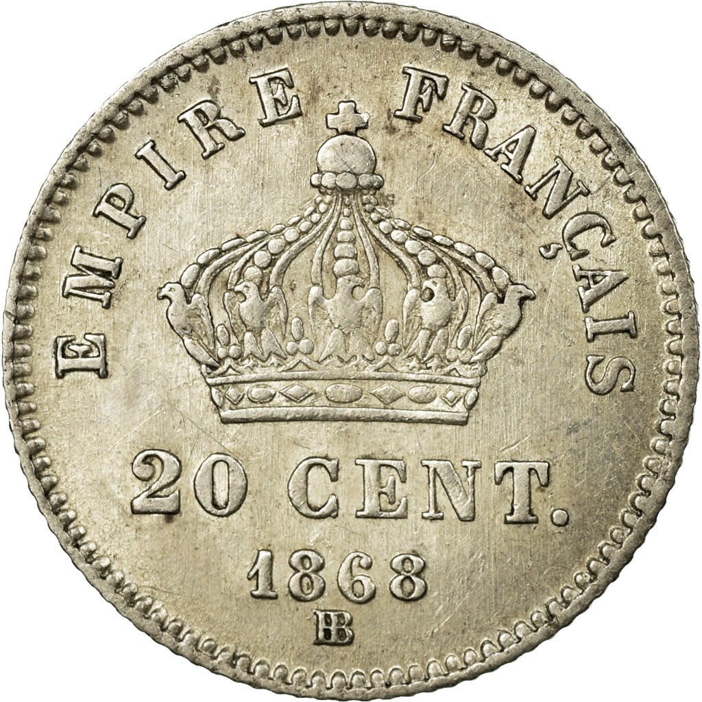 Coin, France, Napoleon III, Napoléon III, 20 Centimes, 1868, Strasbourg