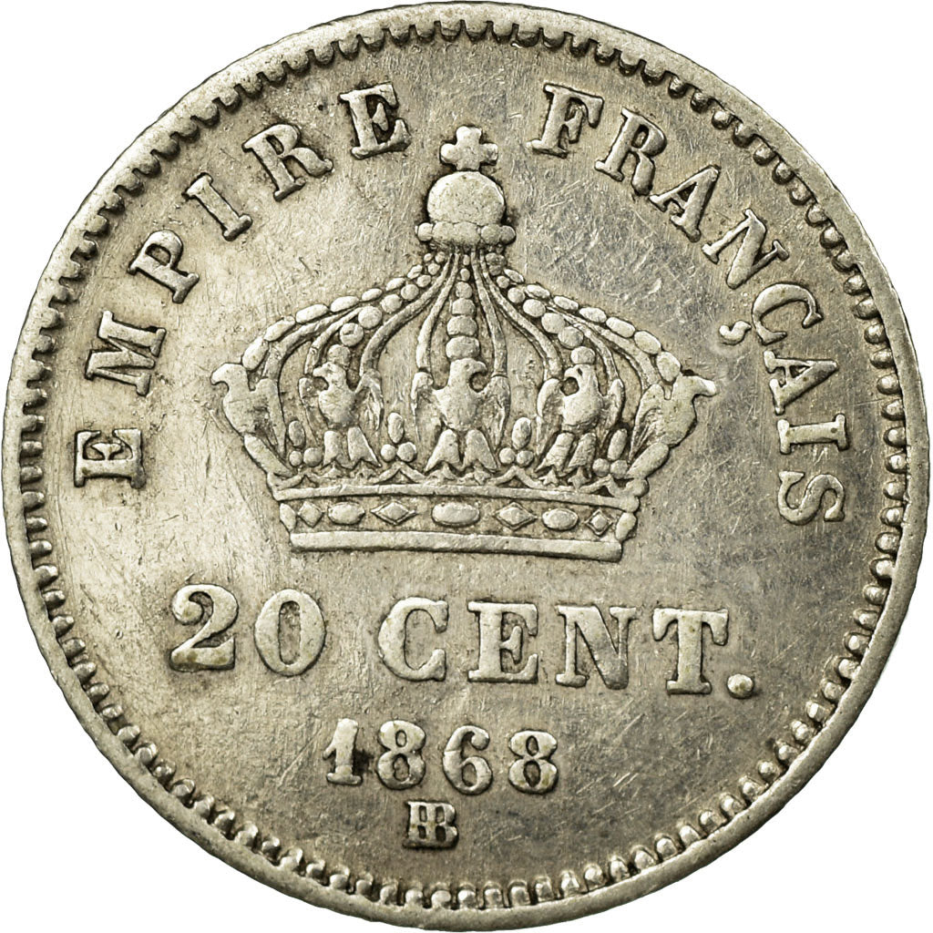 Coin, France, Napoleon III, Napoléon III, 20 Centimes, 1868, Strasbourg