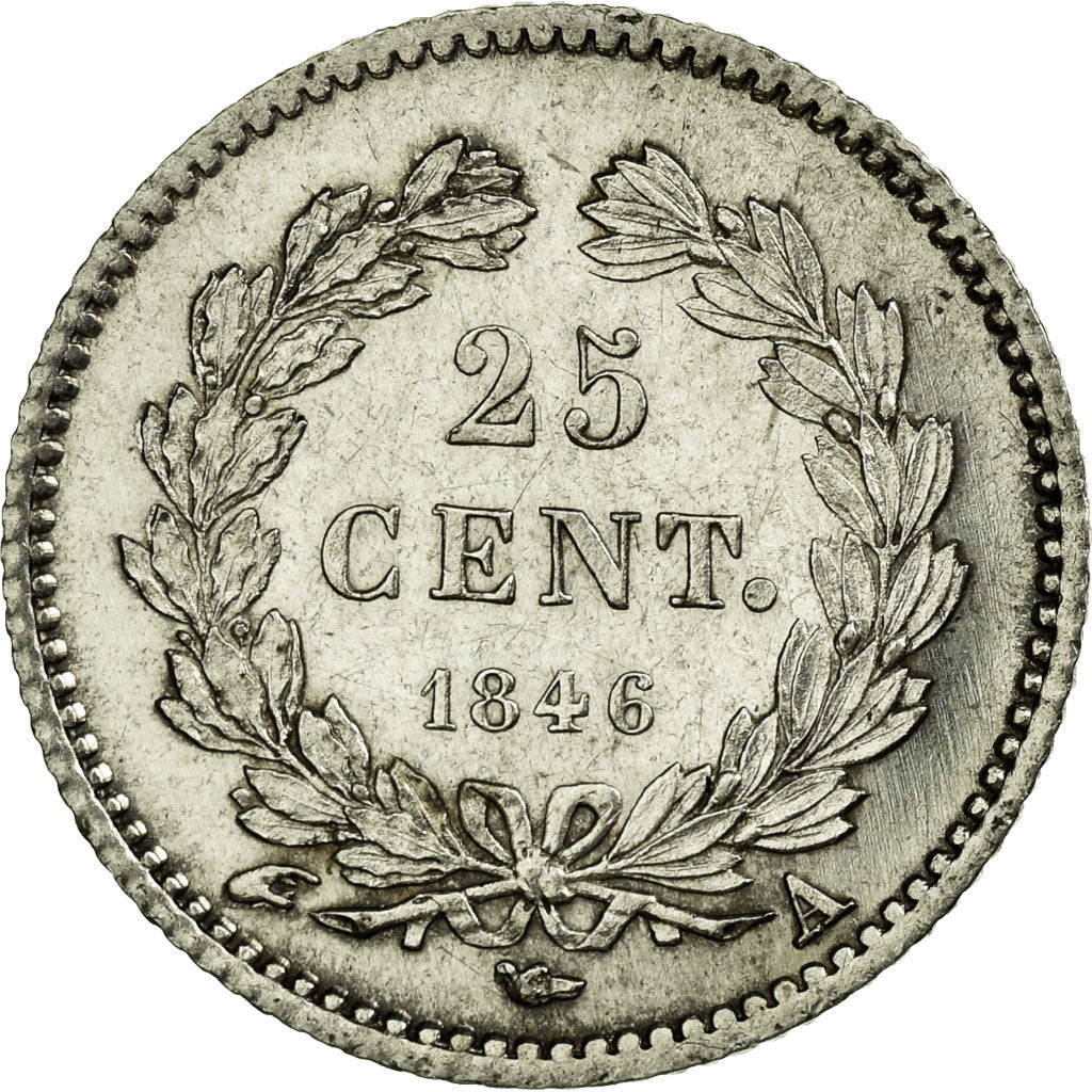 Coin, France, Louis-Philippe, 25 Centimes, 1846, Paris, MS(60-62), Silver