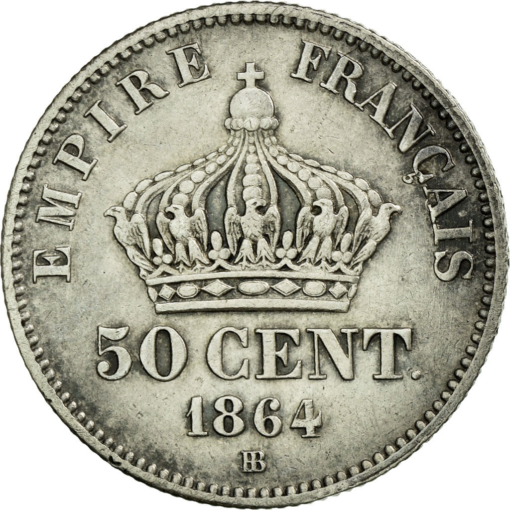 Coin, France, Napoleon III, Napoléon III, 50 Centimes, 1864, Strasbourg