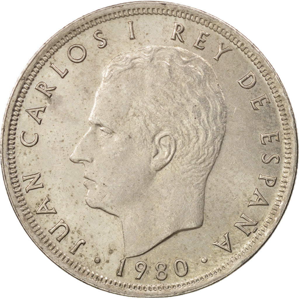 Coin, Spain, Juan Carlos I, 5 Pesetas, 1980, AU(55-58), Copper-nickel, KM:817