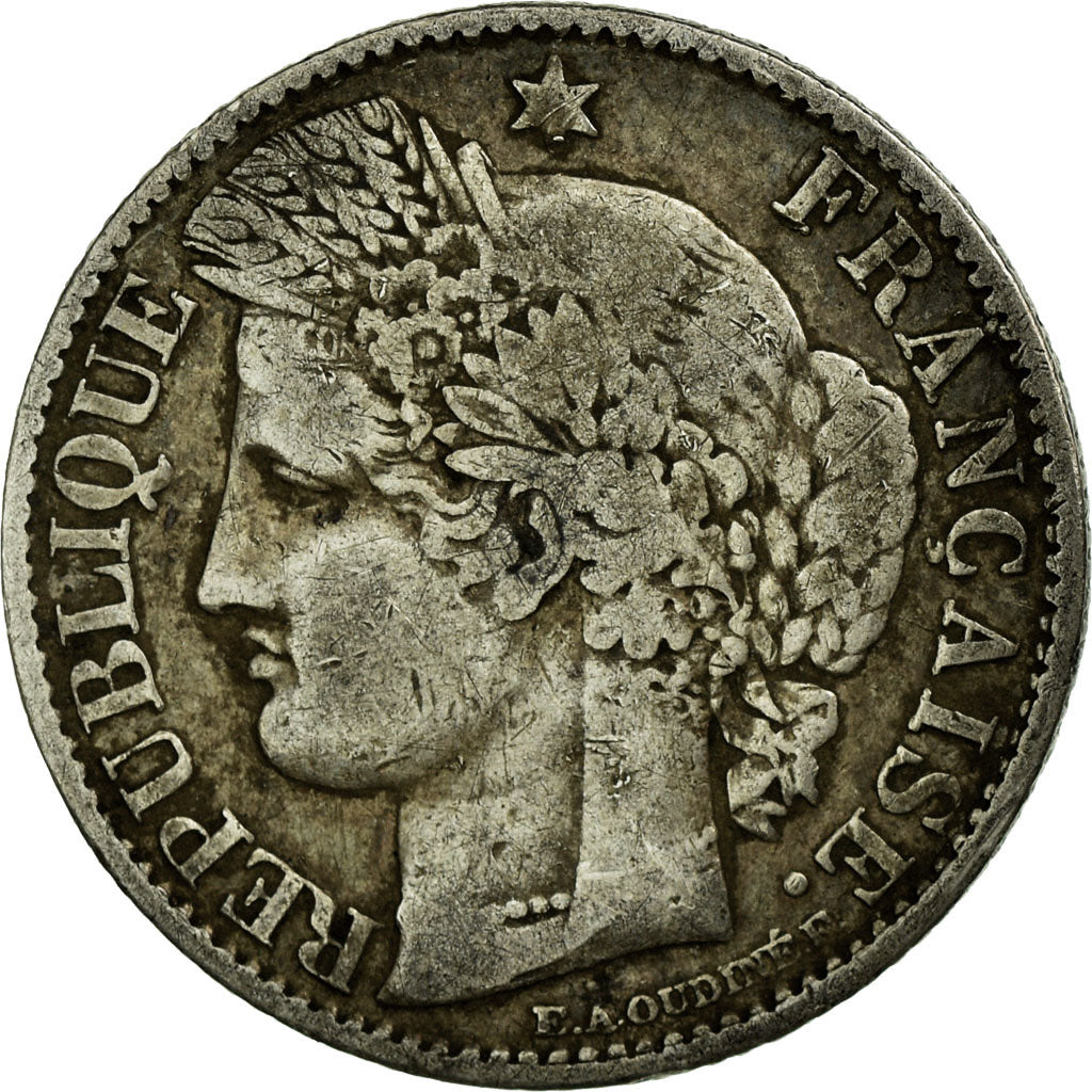 Münze, Frankreich, Cérès, 50 Centimes, 1871, Paris, S+, Silber, KM:834.1