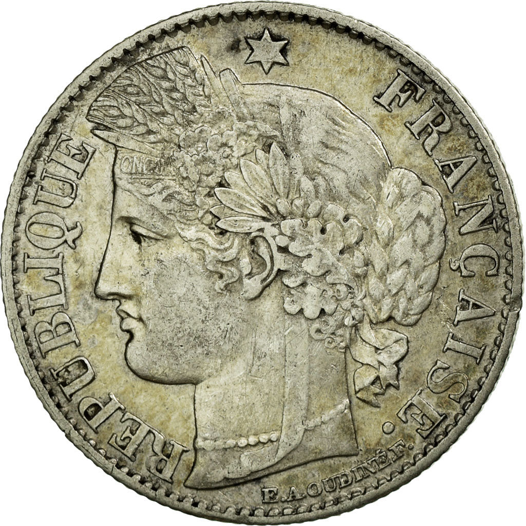 Coin, France, Cérès, 50 Centimes, 1871, Paris, AU(50-53), Silver, KM:834.1