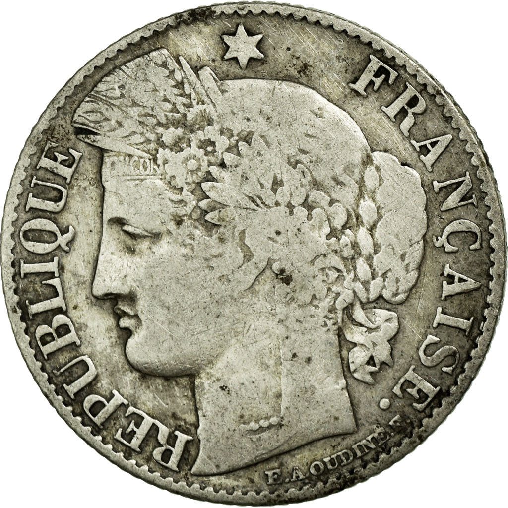 Monnaie, France, Cérès, 50 Centimes, 1872, Bordeaux, TB+, Argent, KM:834.2