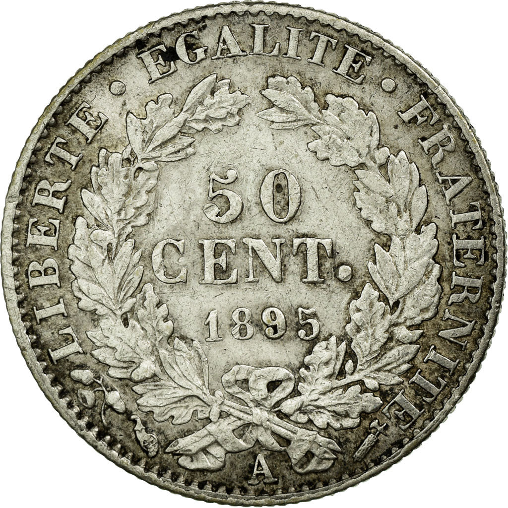 Coin, France, Cérès, 50 Centimes, 1895, Paris, AU(50-53), Silver, KM:834.1