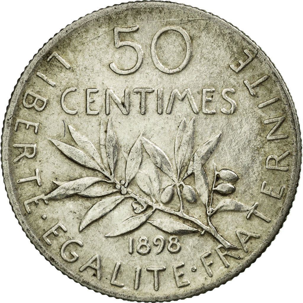 Coin, France, Semeuse, 50 Centimes, 1898, Paris, MS(60-62), Silver, KM:854