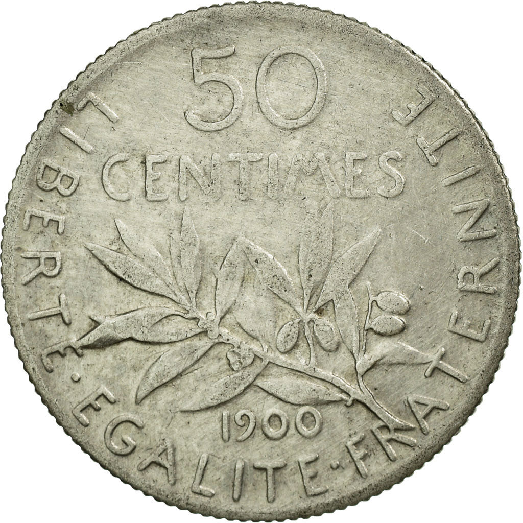 Coin, France, Semeuse, 50 Centimes, 1900, AU(50-53), Silver, Gadoury:420