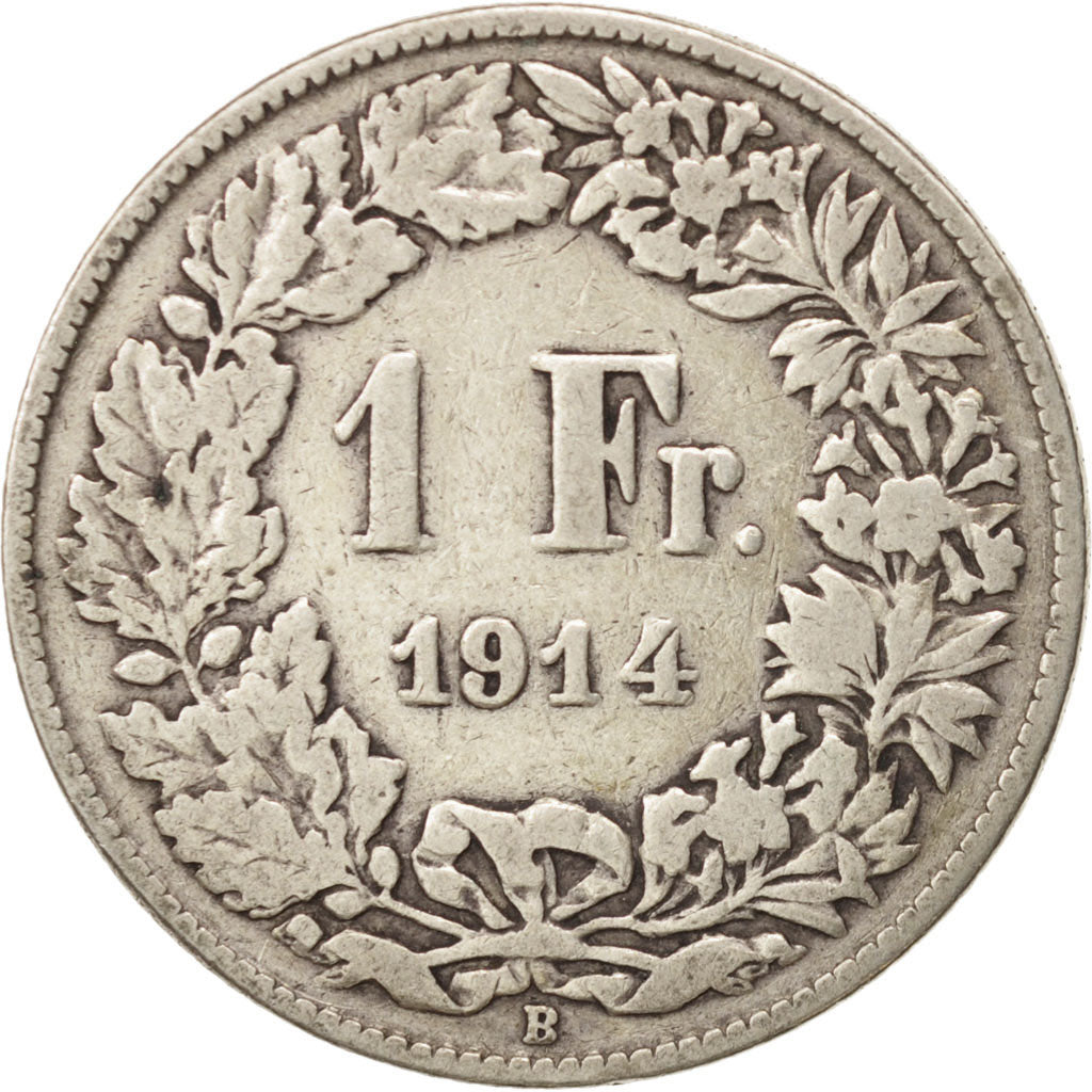 Coin, Switzerland, Franc, 1914, Bern, F(12-15), Silver, KM:24