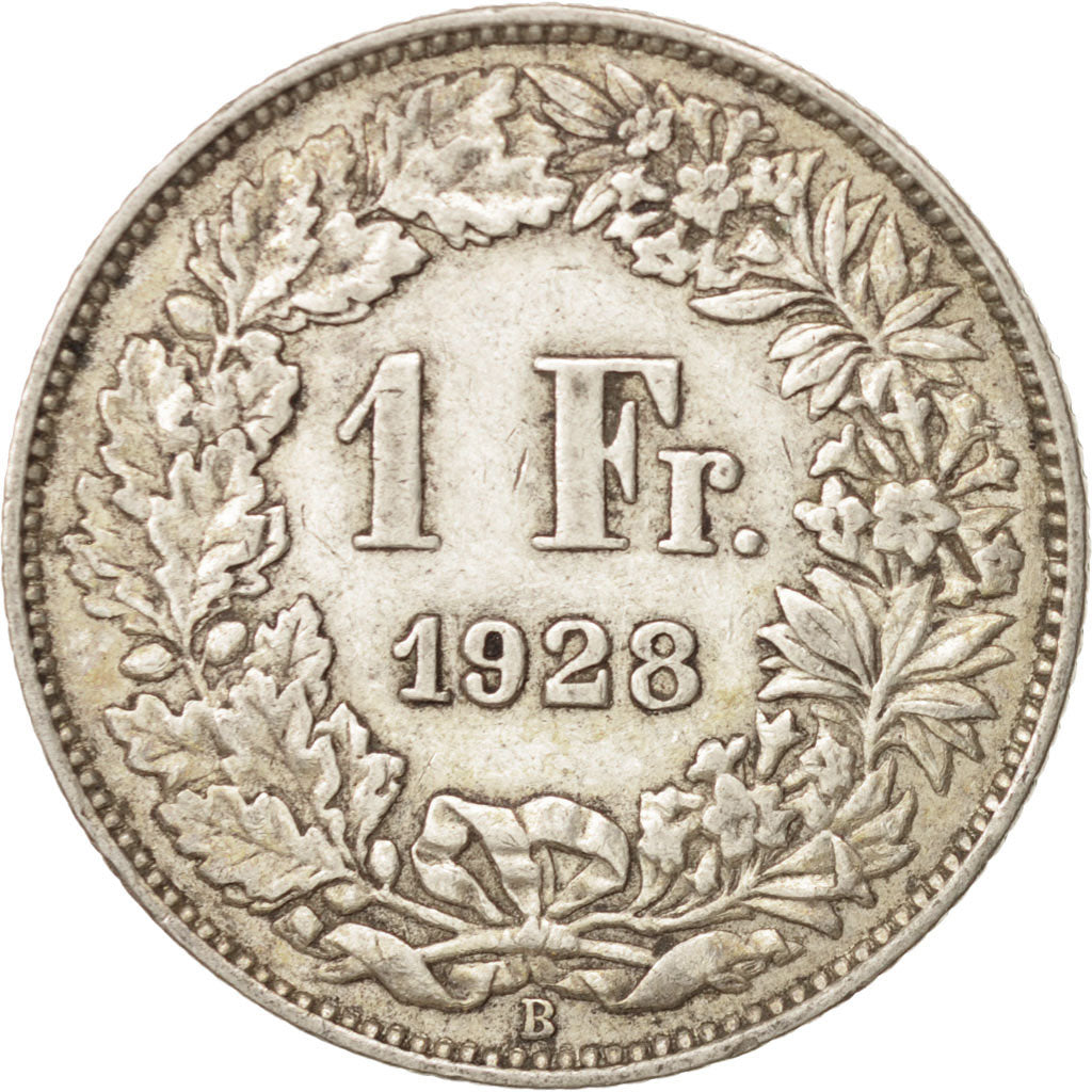 Coin, Switzerland, Franc, 1928, Bern, EF(40-45), Silver, KM:24