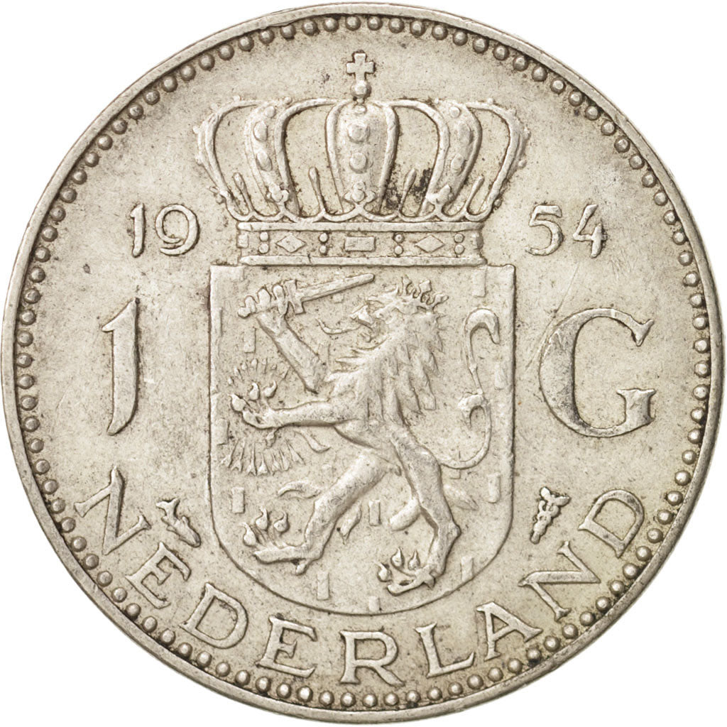 Monnaie, Pays-Bas, Juliana, Gulden, 1954, TTB+, Argent, KM:184