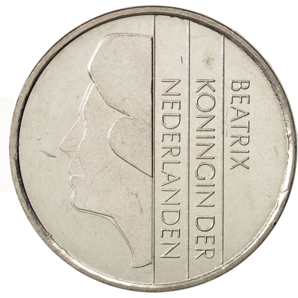 Coin, Netherlands, Beatrix, Gulden, 1989, MS(63), Nickel, KM:205