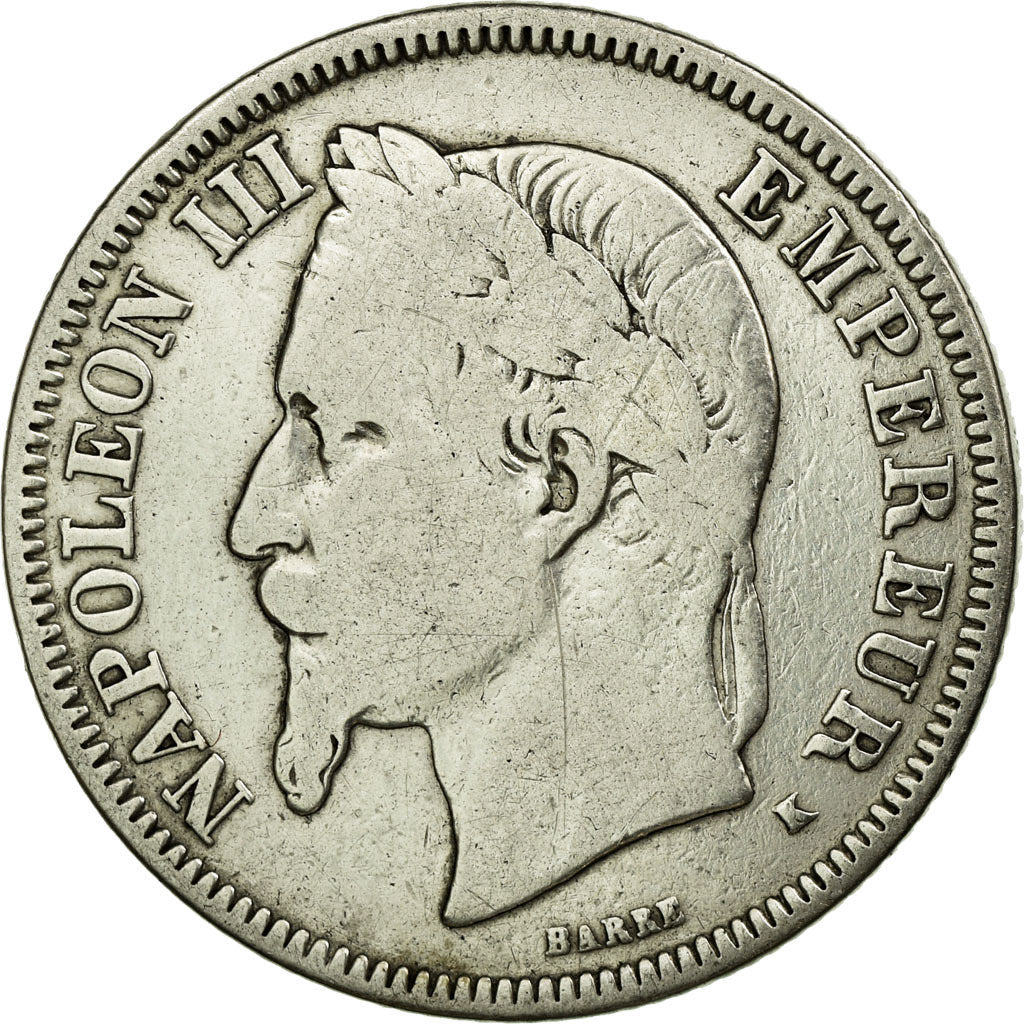 Moneda, Francia, Napoleon III, Napoléon III, 2 Francs, 1866, Bordeaux, BC+