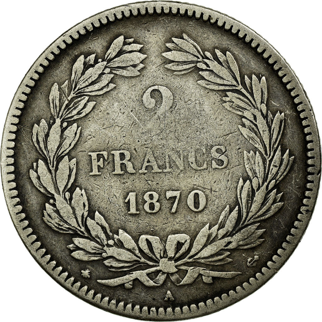 Münze, Frankreich, Cérès, 2 Francs, 1870, Paris, S+, Silber, KM:816.1