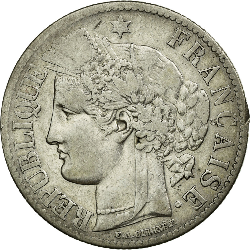 Coin, France, Cérès, 2 Francs, 1873, Paris, EF(40-45), Silver, KM:817.1
