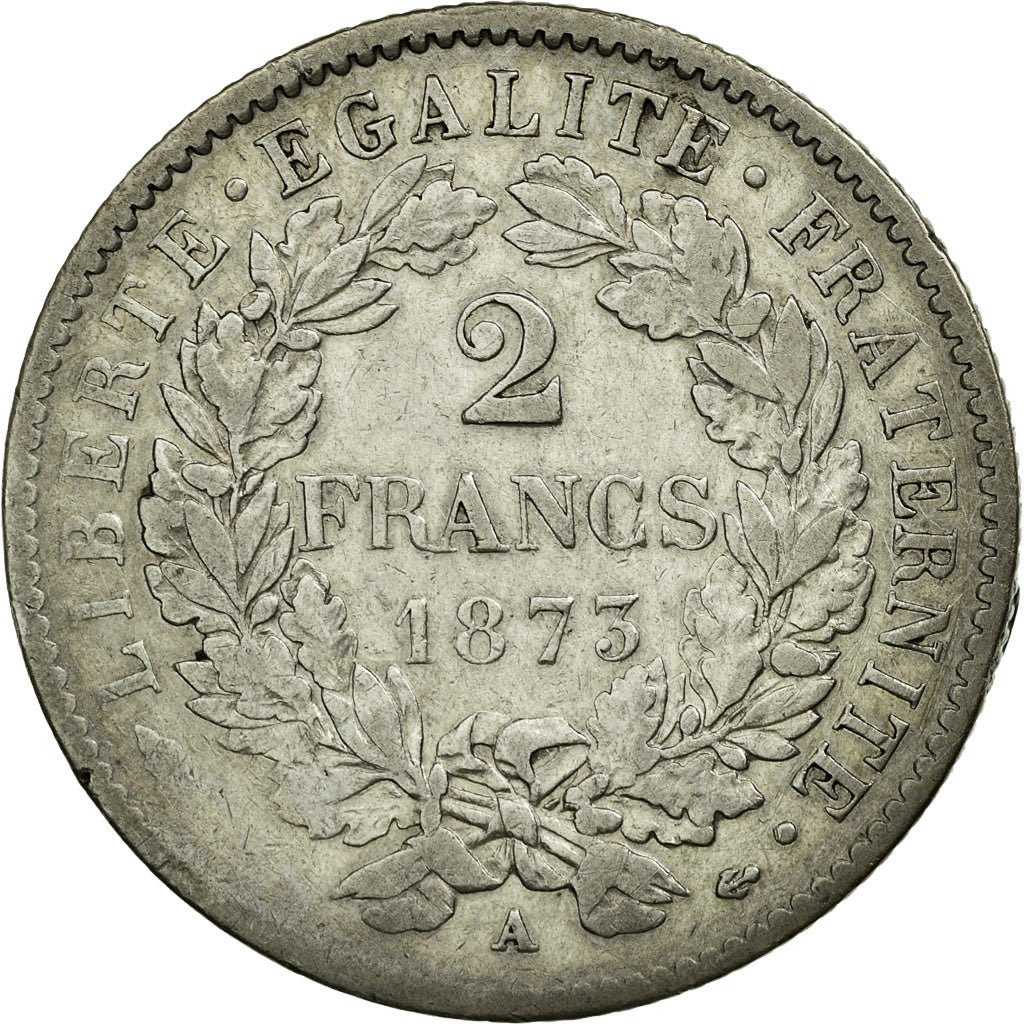 Coin, France, Cérès, 2 Francs, 1873, Paris, EF(40-45), Silver, KM:817.1