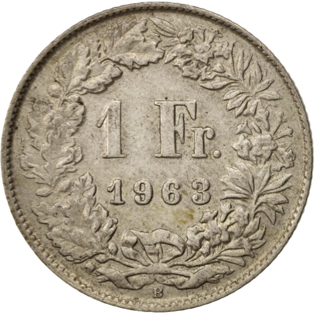 Coin, Switzerland, Franc, 1963, Bern, AU(50-53), Silver, KM:24