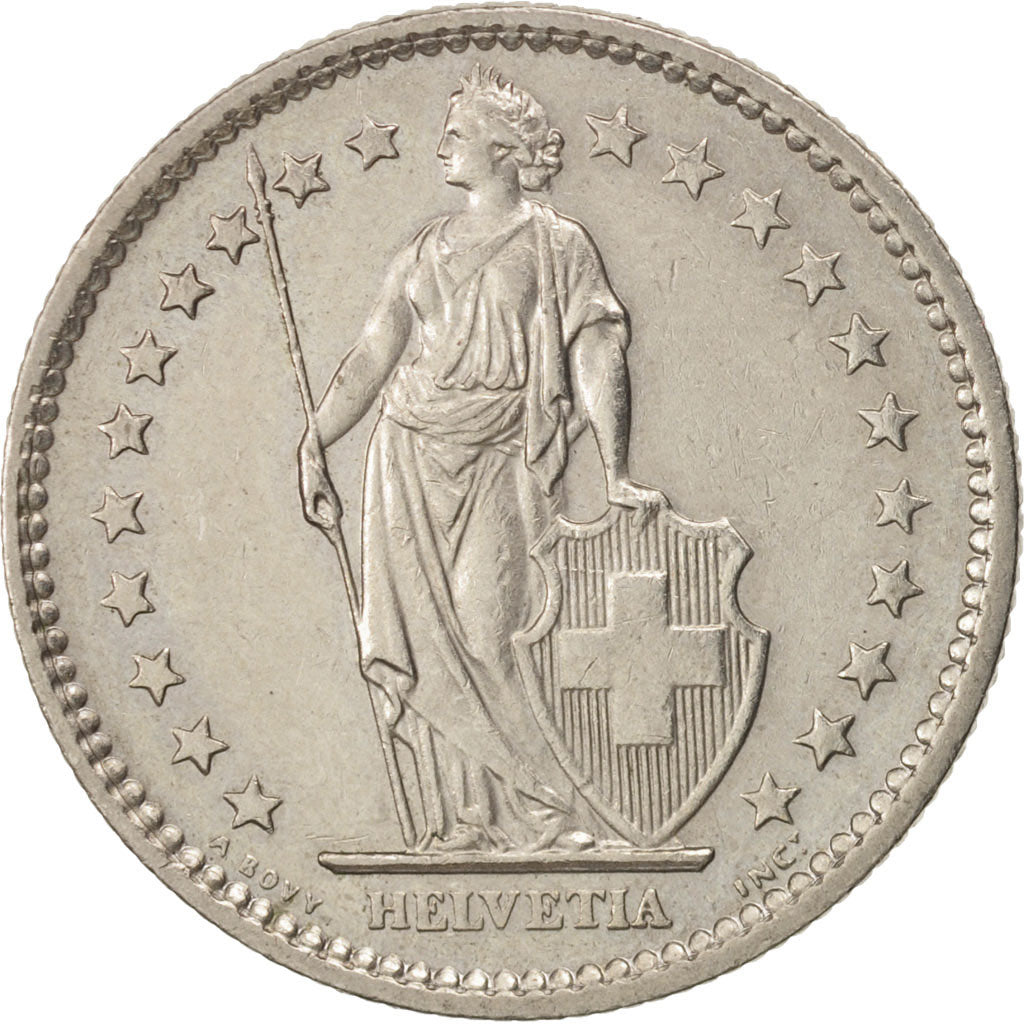 Coin, Switzerland, 2 Francs, 1975, Bern, MS(60-62), Copper-nickel, KM:21a.1