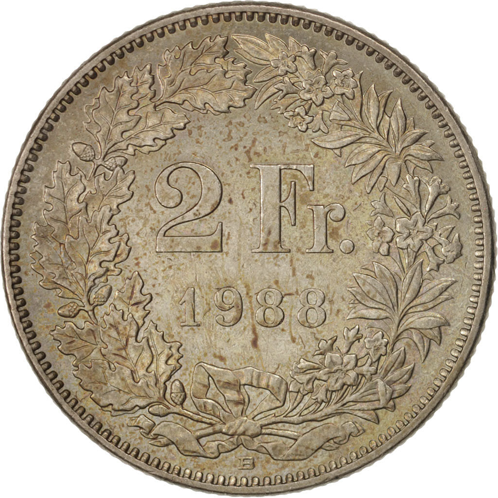 Monnaie, Suisse, 2 Francs, 1988, Bern, SUP, Copper-nickel, KM:21a.3