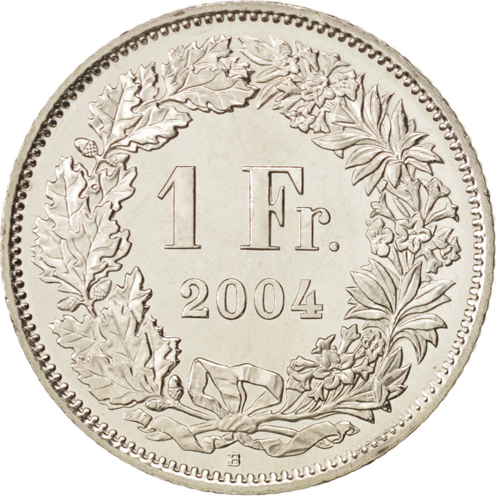 Coin, Switzerland, Franc, 2004, Bern, MS(65-70), Copper-nickel, KM:24a.3