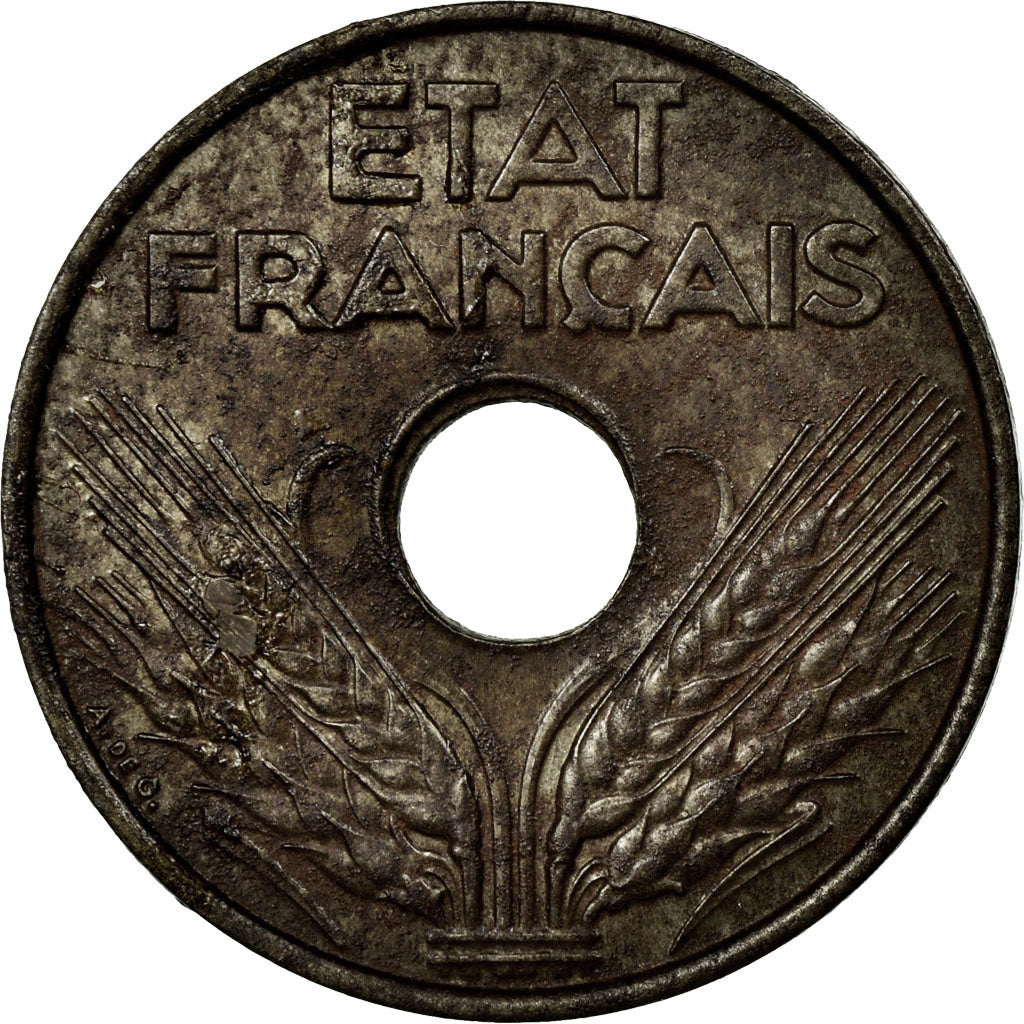 Munten, Frankrijk, État français, 20 Centimes, 1944, Paris, ZF+, Zinc